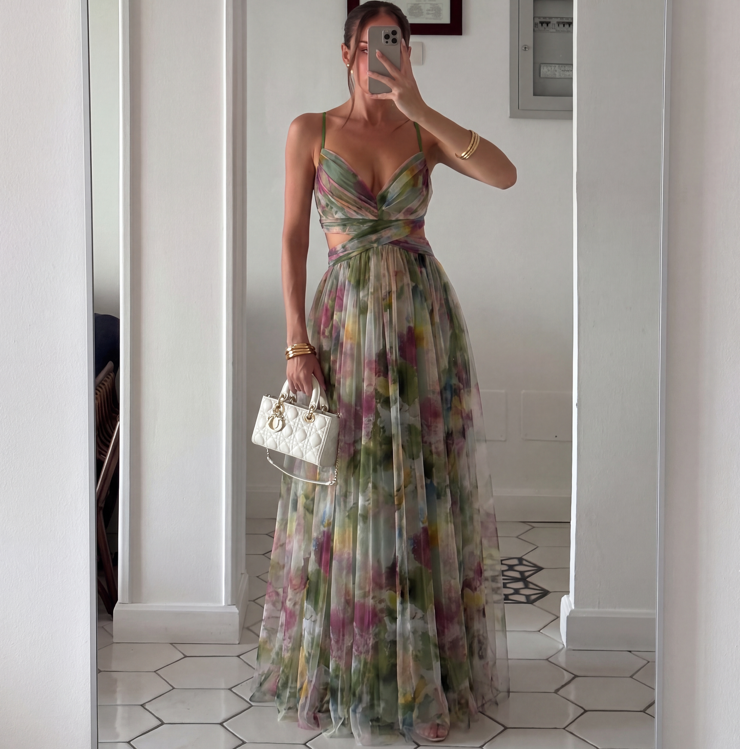 Charlotte Nguyen | Floral Chiffon Maxi Dress For Women