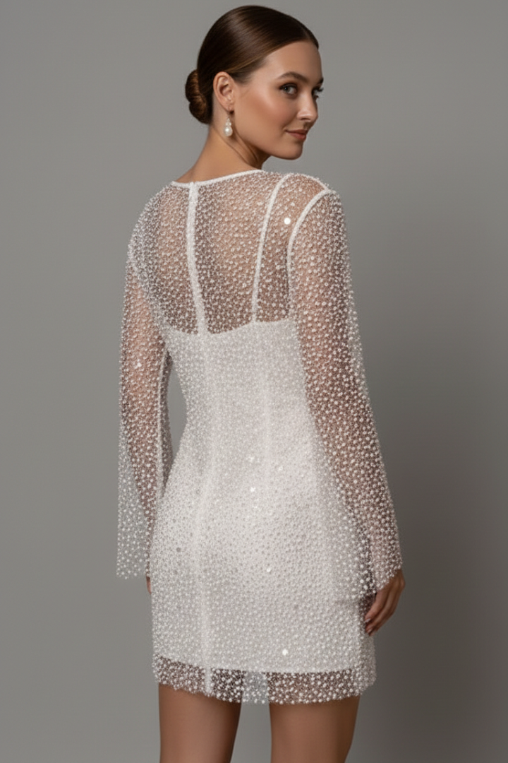 Women's Sleeveless Mesh Overlay Mini Dress