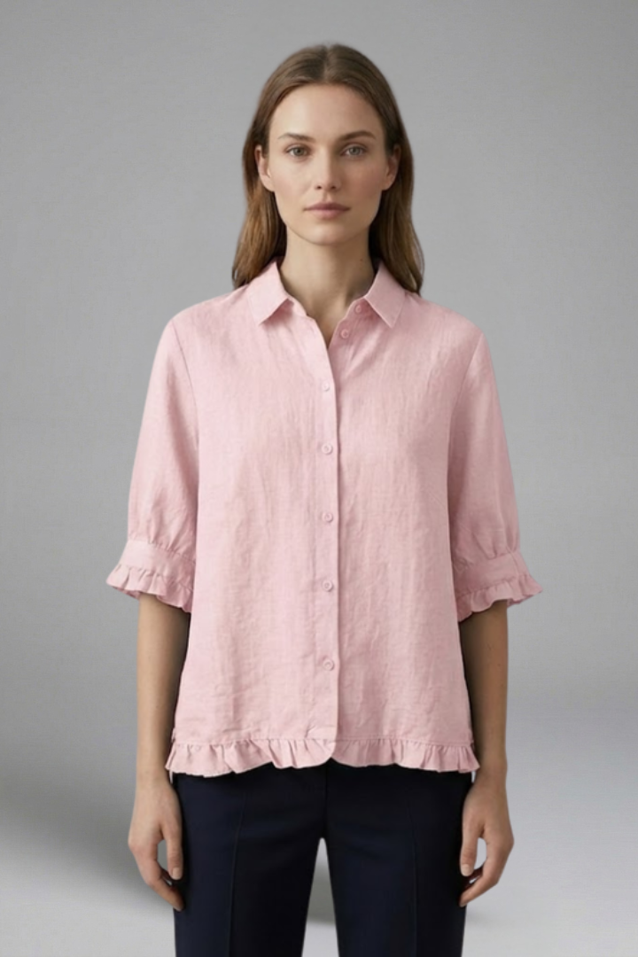 Women's Short Sleeve Button Closure Blouse