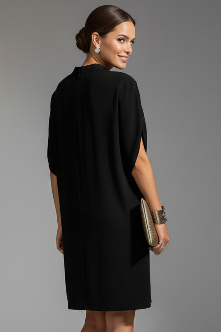 Women's Mock Neck Slit Sleeve Mini Dress