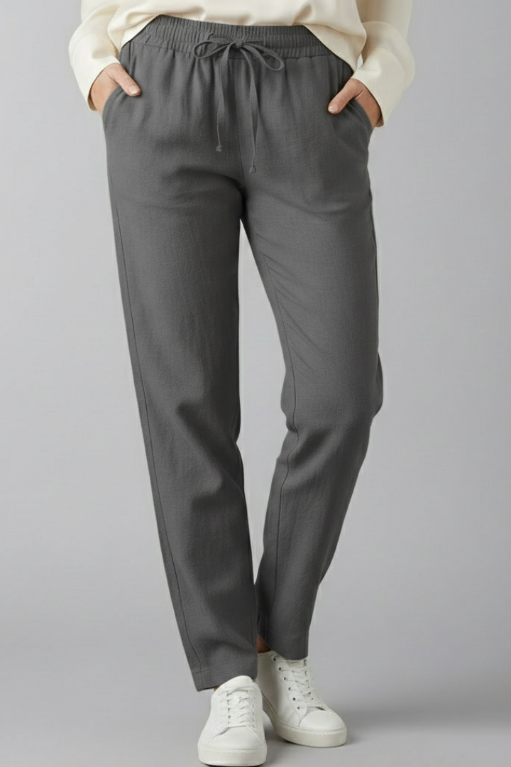 Women's Elastic Waist Side Pocket Trousers