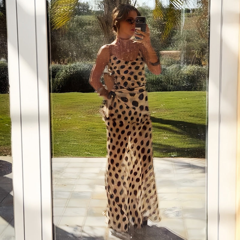 Hannah White | Polka Dot Maxi Races Dress For Women