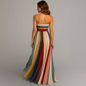 Leontine | Pleated Strapless Maxi Dress
