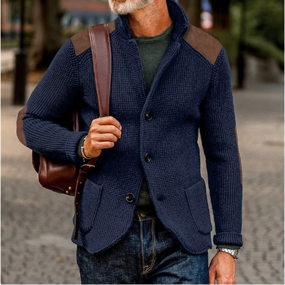 Nathan Davies | Chunky Knit Cardigan Blazer For Men