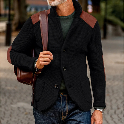 Nathan Davies | Chunky Knit Cardigan Blazer For Men