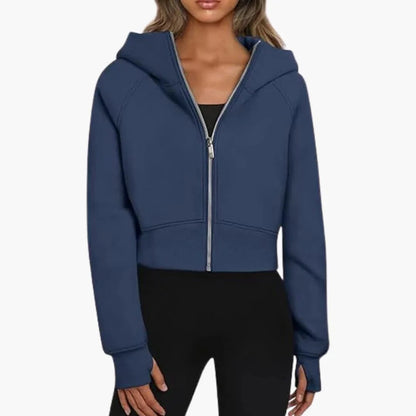 Sophie Laurent | Cropped Zip Hoodie For Women