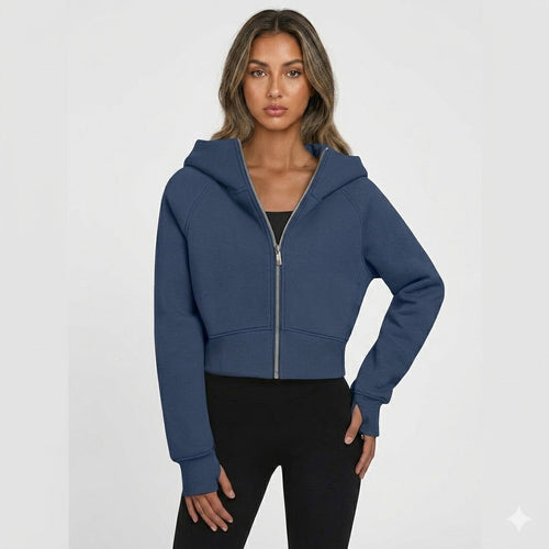 Sophie Laurent | Cropped Zip Hoodie For Women