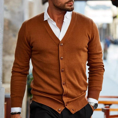 Luca Moretti | Elegant V-Neck Cardigan For Men
