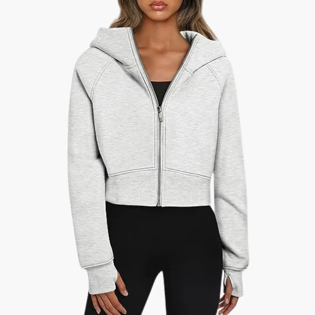 Sophie Laurent | Cropped Zip Hoodie For Women