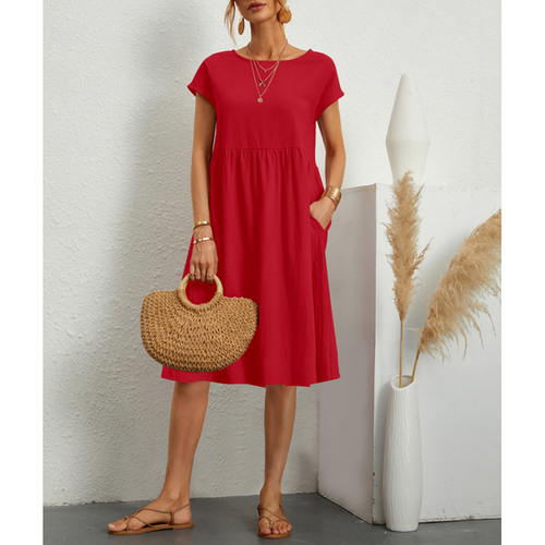 Isabella Moreau | Effortless Linen Midi Dress For Women