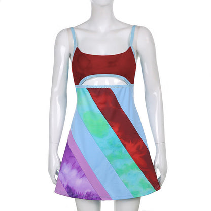 Tara Kelly | Patchwork Cut Out Mini Dress For Women