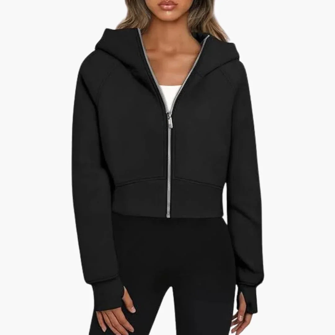 Sophie Laurent | Cropped Zip Hoodie For Women