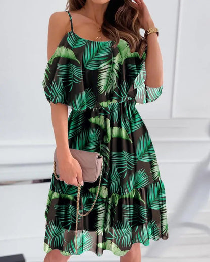 Women's Ruffled Floral Summer Dress