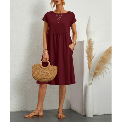 Isabella Moreau | Effortless Linen Midi Dress For Women
