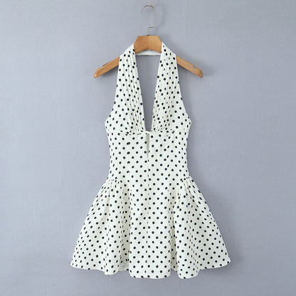 Phoebe Turner | Polka Dot Halter Mini Dress For Women