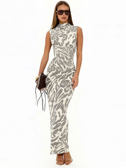 Tara Hughes | Leopard Print Bodycon Maxi Dress For Women