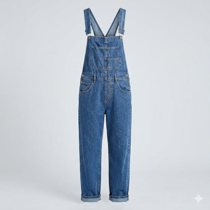Amélie Laurent | Denim Utility Overalls with Relaxed Fit Comfort For Women