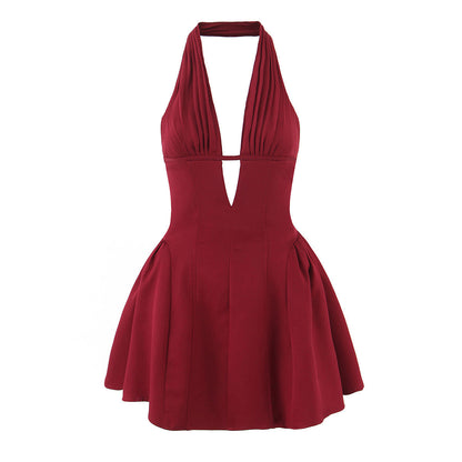 Phoebe Turner | Polka Dot Halter Mini Dress For Women