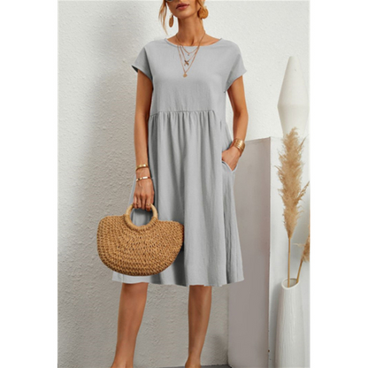 Isabella Moreau | Effortless Linen Midi Dress For Women