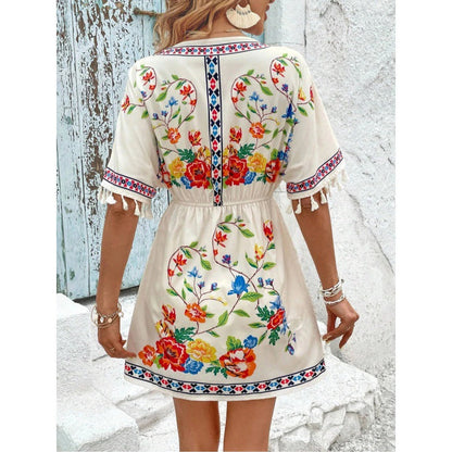 Isla Pemberton | Boho Floral Mini Dress For Women