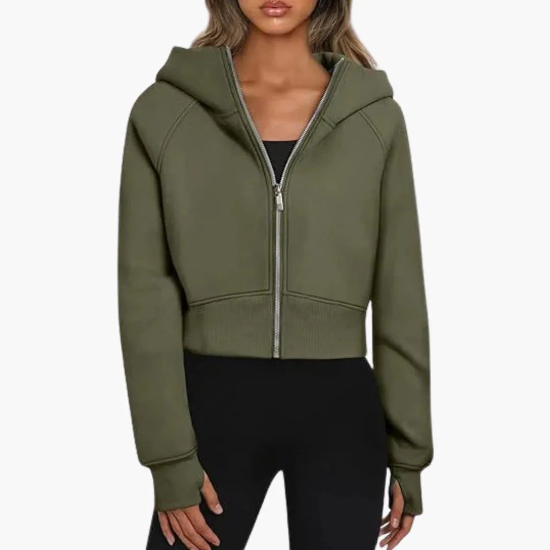 Sophie Laurent | Cropped Zip Hoodie For Women