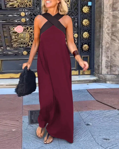 Ruby Stewart | Cross Halter Maxi Dress For Women