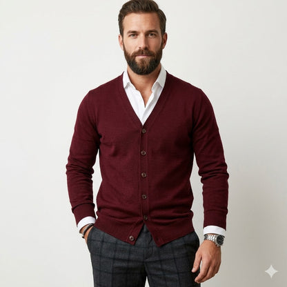 Luca Moretti | Elegant V-Neck Cardigan For Men
