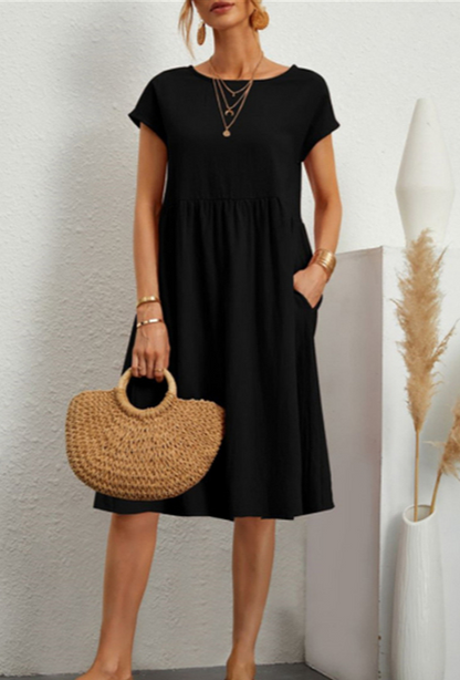 Isabella Moreau | Effortless Linen Midi Dress For Women