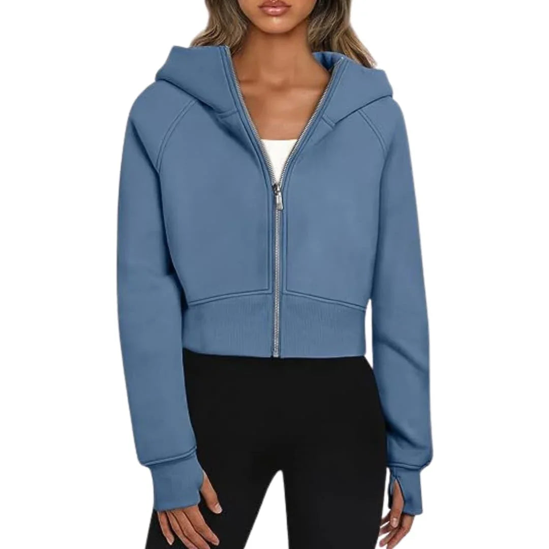 Sophie Laurent | Cropped Zip Hoodie For Women