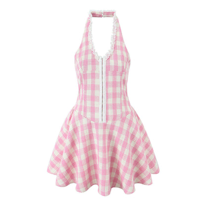 Phoebe Turner | Polka Dot Halter Mini Dress For Women