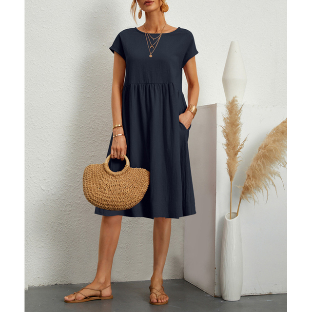 Isabella Moreau | Effortless Linen Midi Dress For Women