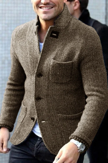 James Whitfield | Retro Wool-Blend Cardigan Jacket For Men
