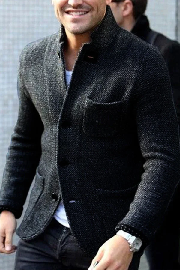 James Whitfield | Retro Wool-Blend Cardigan Jacket For Men