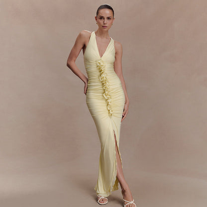 Grace Wilson | Ruched V-Neck Maxi Dress For Women