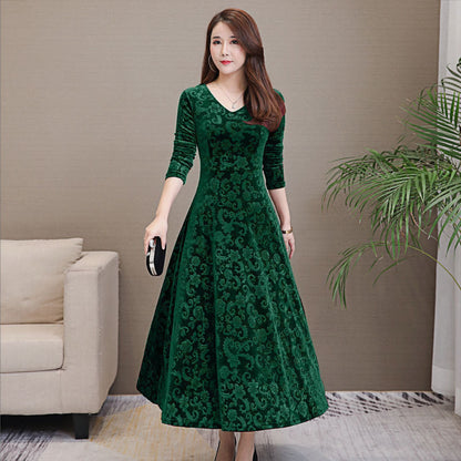 Elise Campbell | Embossed Velvet Midi Dress For Women