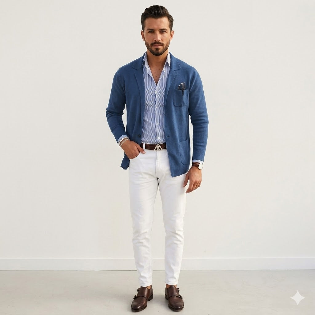Theo Laurent | Smart Casual Knit Blazer For Men