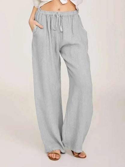 Alessia Romano | Relaxed Linen Wide-Leg Pants For Women