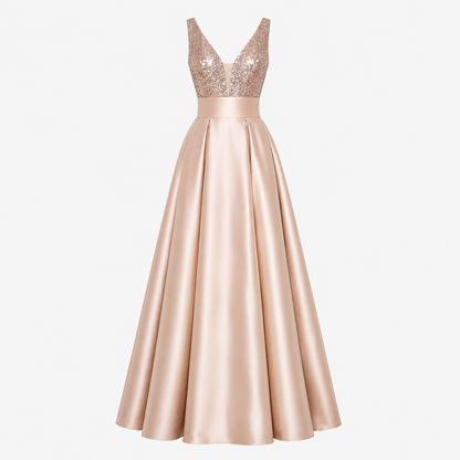 Amelia Robertson | Sequined Gown Formal Maxi Dress For Women