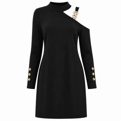 Ava Jones | Cold-Shoulder Buckle Midi Dress For Women