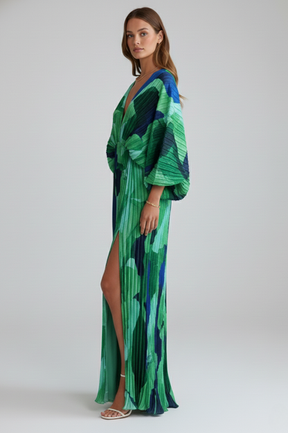 Matilda Parker | Pleated V-Neck Maxi Dress For Women