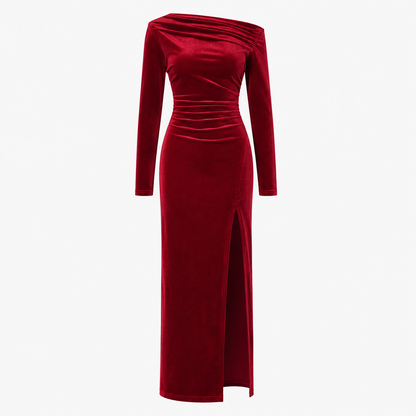 Charlotte Kelly | Velvet Slit Formal Maxi Dress For Women