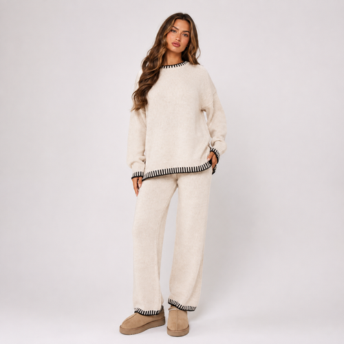 Charlotte Reid | Oversized Knit Wide Leg Lounge Set For Women