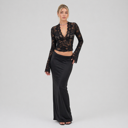 Camille Laurent | Sheer Floral Top For Women