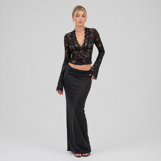 Camille Laurent | Sheer Floral Top For Women