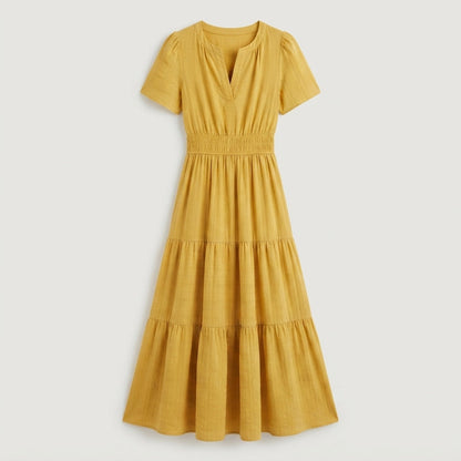 Chloe Evans | Tiered Flutter-Sleeve Maxi Dress For Women