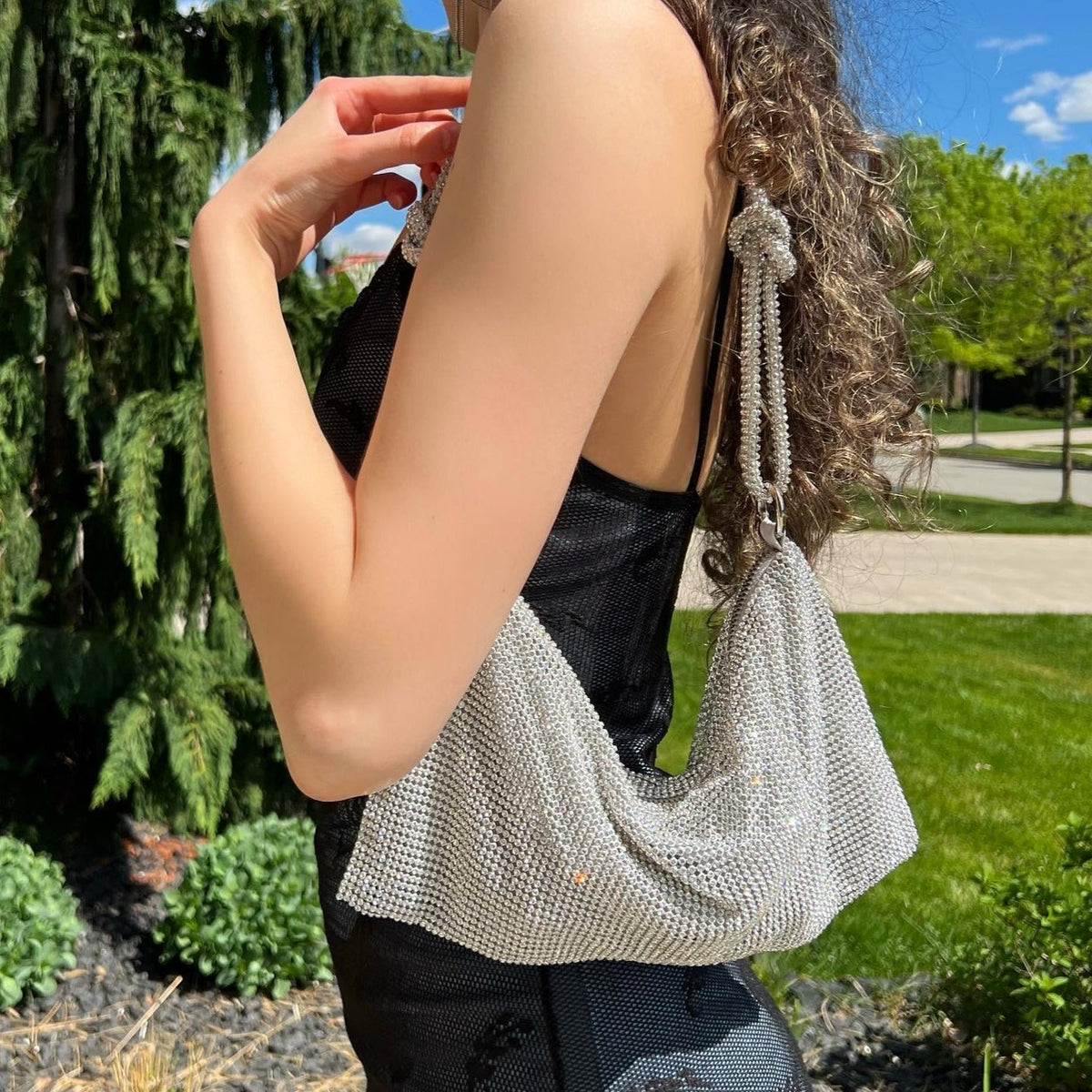 Olivia Turner | Crystal Rhinestone Hobo Bag For Women