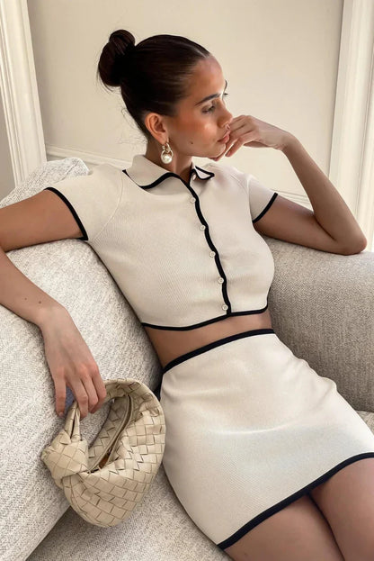 Elise Crompton | Contrast Trim Knit Co-ord Set For Women