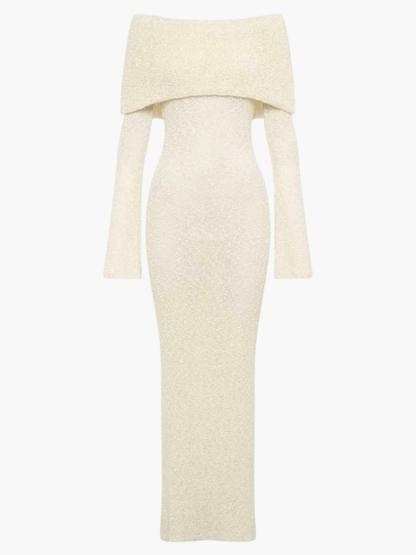 Charlotte Hayes | Off-Shoulder Bouclé Maxi Dress For Women
