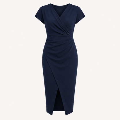 Elise Calloway | Wrap Midi Dress Navy For Women