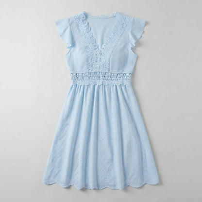 Elise Young | Lace Butterfly Sleeve Midi Dress For Women